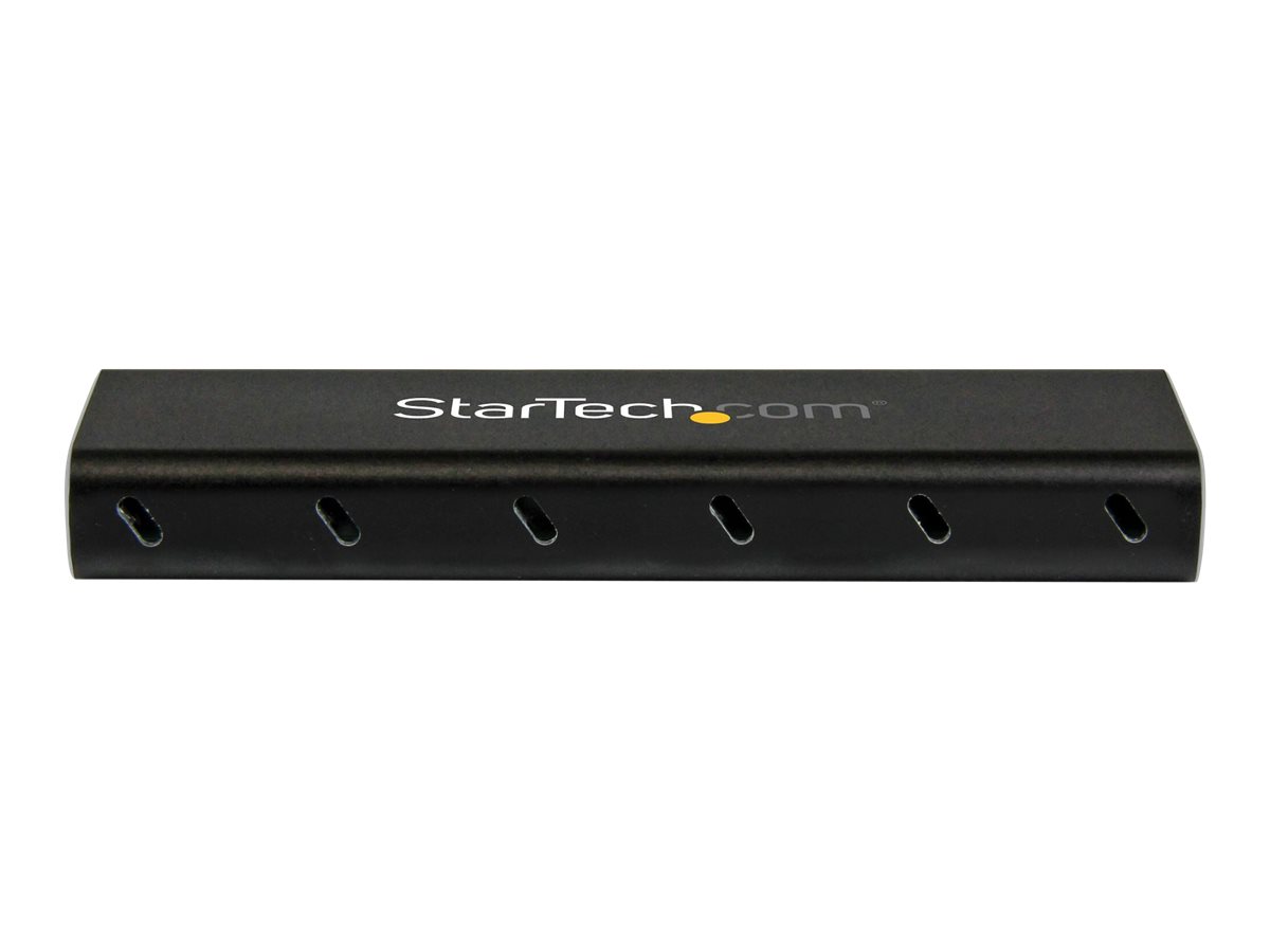 StarTech.com Startech SSD Festplattengehäuse für M.2 Festplatten - USB 3.1 Type C - NGFF - USB C Kabel - USB 3.1 Case auf M2 Adapter - Speichergehäuse - M.2 - SATA 6Gb/s - USB 3.1 (Gen 2)Schwarz - Sil