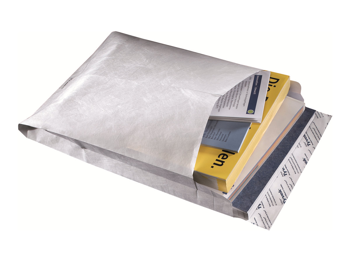 Bong DuPont Tyvek - Versandtasche - Erweiterbar - International C4 (229 x 324 mm)rechteckig - offenes Ende - selbstklebend (abziehen und aufkleben) - reissfest - weiß - Packung mit 100