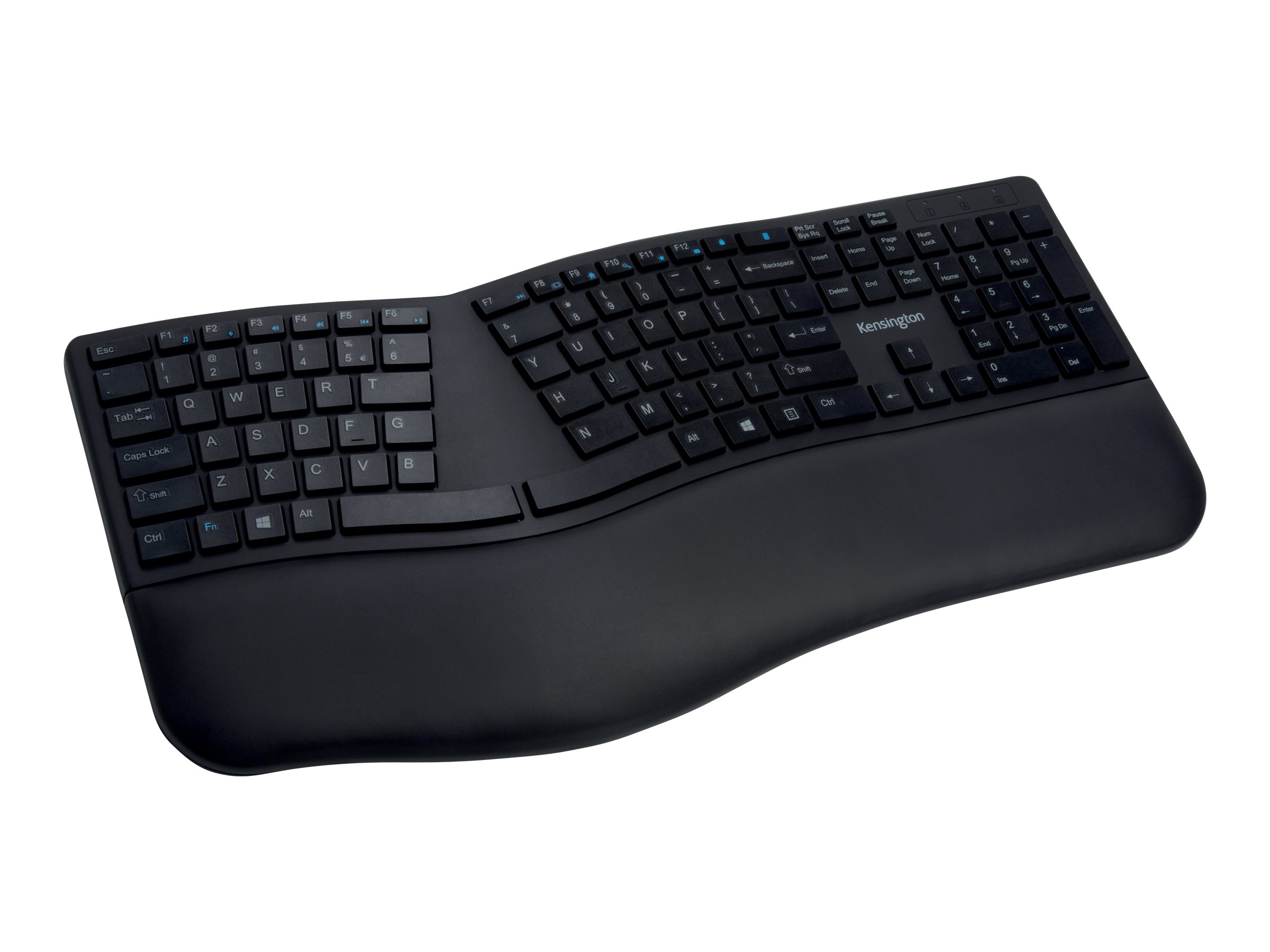 Kensington Pro Fit Ergo Wireless Keyboard - Tastaturkabellos - 2.4 GHz - Bluetooth 4.0 - Deutsch - Schwarz