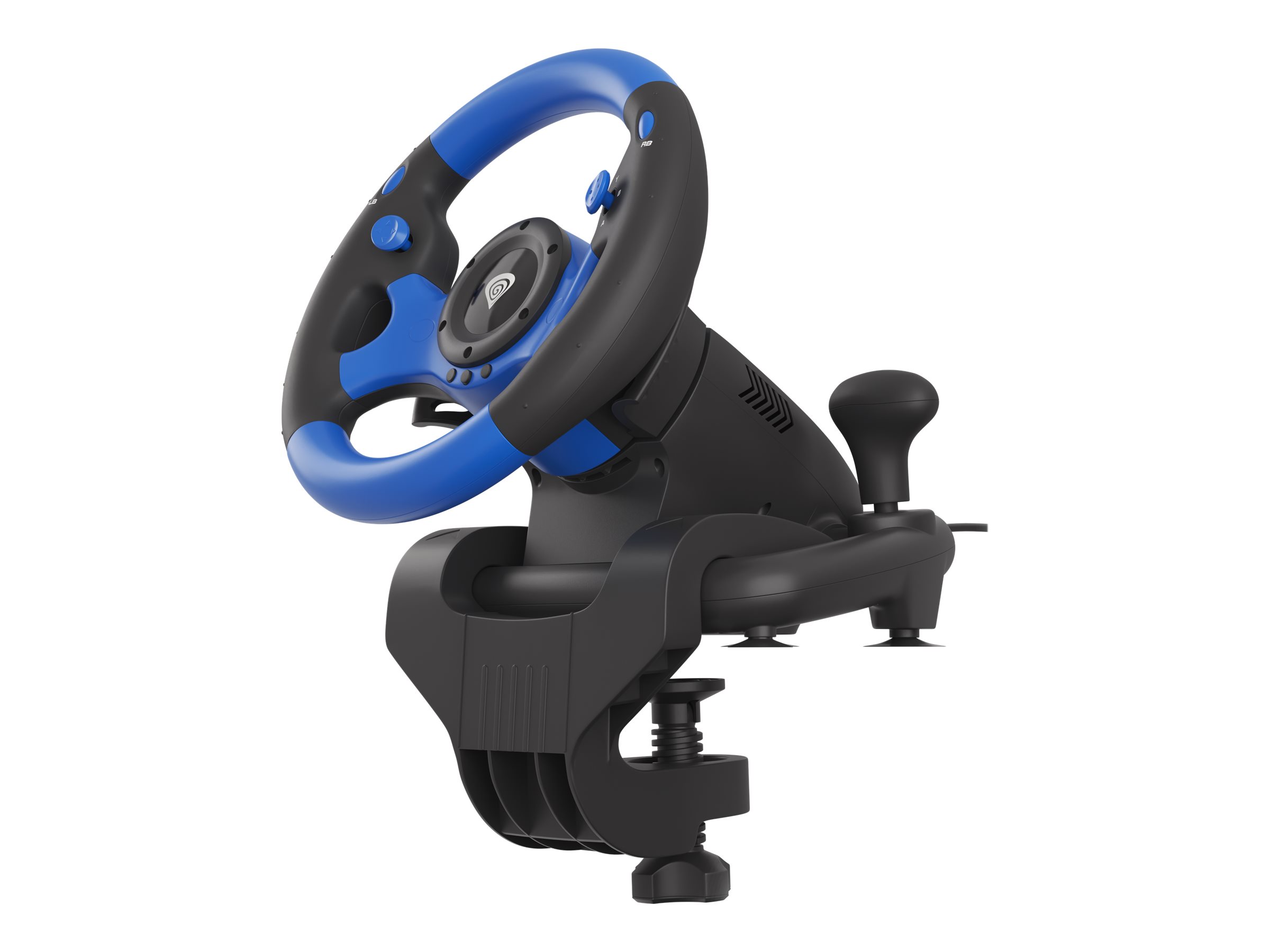 natec Genesis Seaborg 350 - Lenkrad- und Pedale-Setkabelgebunden - Schwarz - Blau - für PC - Microsoft Xbox 360 - Sony PlayStation 3 - Microsoft Xbox One - Sony PlayStation 4 - Nintendo Switch