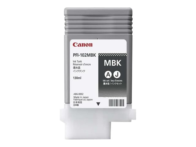 Canon PFI-102 MBK - 130 ml - mattschwarz - originalTintenbehälter - für imagePROGRAF iPF510 - iPF610 - iPF650 - iPF655 - iPF720 - iPF750 - iPF755 - iPF760 - LP17 - LP24