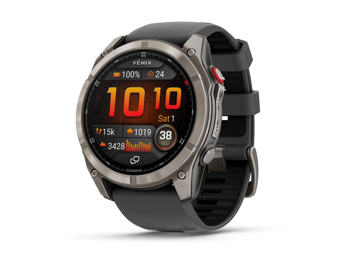 Garmin Fenix 8 Pro - 51 mm - Titan - Sportuhr mit Riemen - Silikon - graphite/black - Handgelenkgröße: 127-210 mm - Anzeige 3.556 cm (1.4")