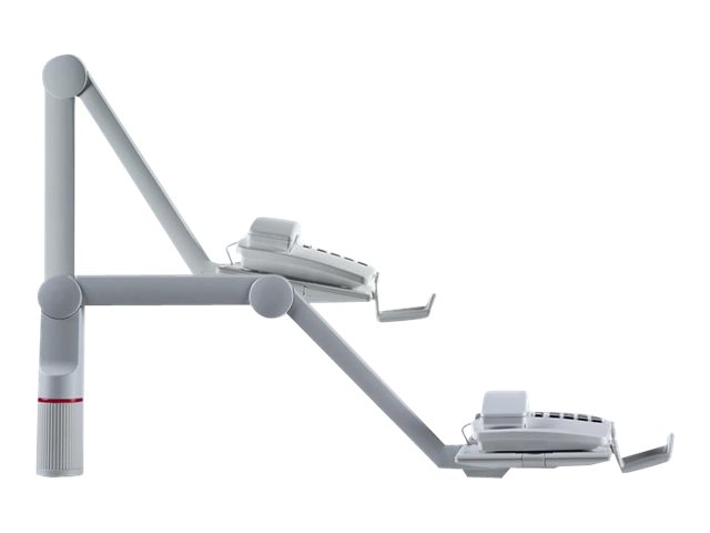 Novus Dahle Novus TalkMaster - Befestigungskit (TablettSpannbefestigung für Tisch - 2 Gelenkarme) - Swivel Design - für Telefon - Hellgrau - Schreibtisch