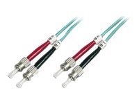 DIGITUS LWL Multimode OM 3 Patchkabel, ST / STzu ST multi-mode (M) - 1 m - 1 m - Glasfaser - 50/125 Mikrometer - OM3 - halogenfrei - Türkis