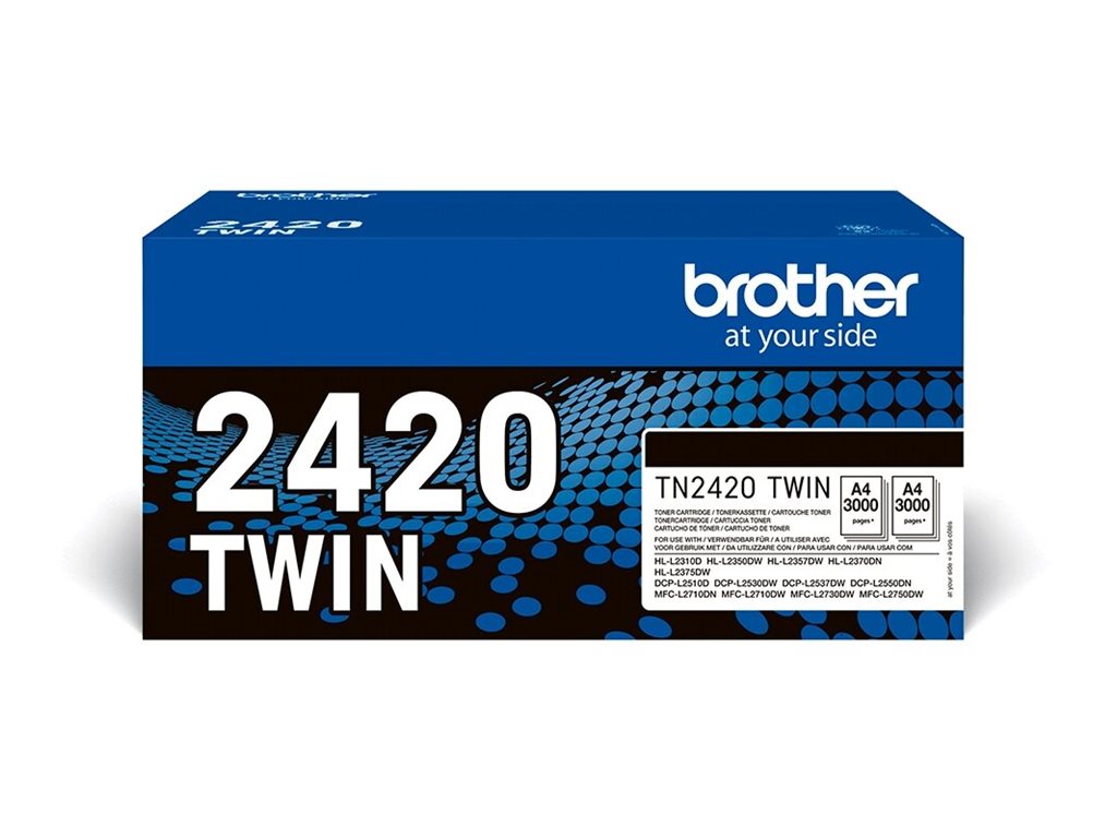 Brother TN2420 TWIN - 2er-Pack - Hohe ErgiebigkeitSchwarz - original - Tonerpatrone - für Brother DCP-L2510 - L2530 - L2537 - L2550 - HL-L2310 - L2370 - L2375 - MFC-L2710 - L2713