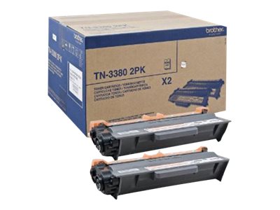 Brother TN3380 2PK - 2er-Pack - Schwarz - originalTonerpatrone - für Brother DCP-8250DN - HL-5450DNT - HL-5470DWT - HL-6180DW - MFC-8520DN