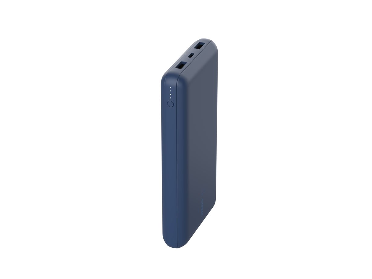 Belkin BoostCharge - Powerbank - 20000 mAh - 15 Watt - 3 Ausgabeanschlussstellen (USB, USB-C)auf Kabel: USB-C - Blau