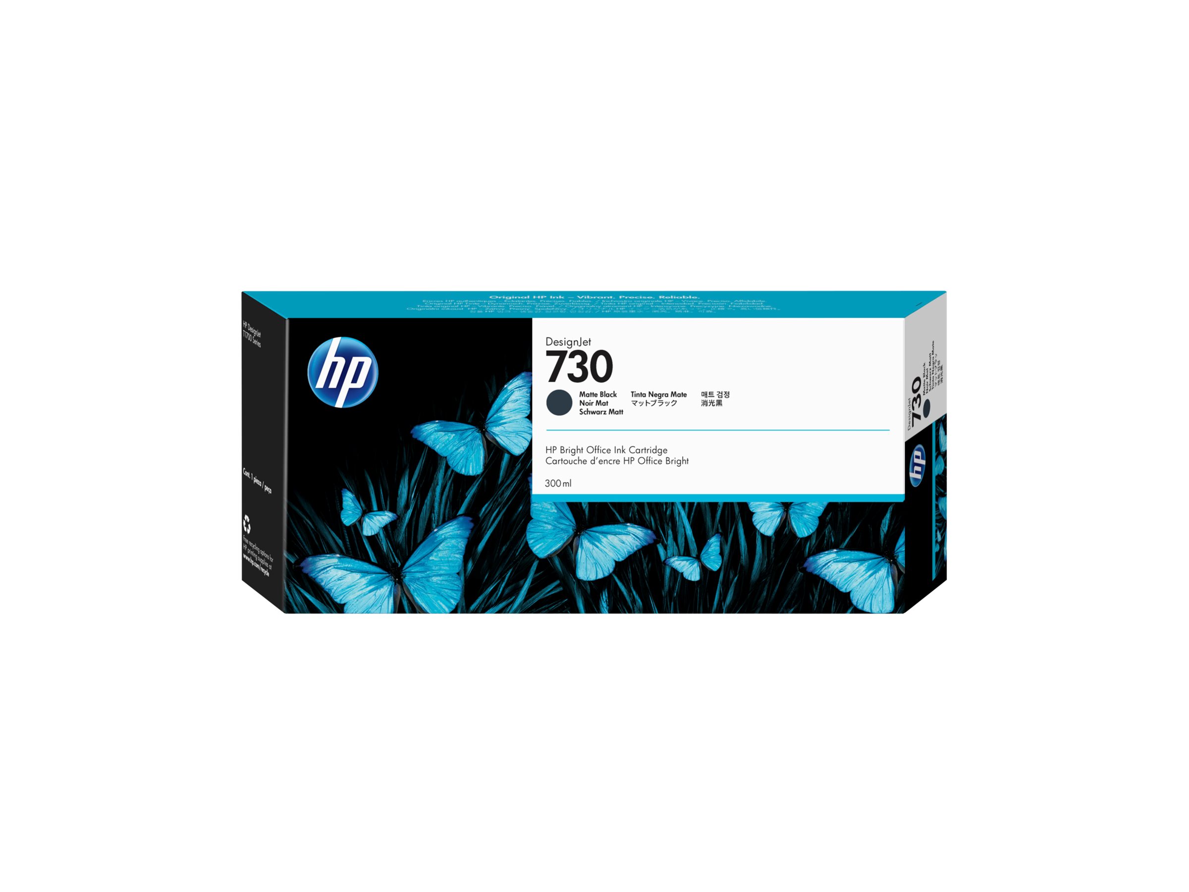 HP 730 - 300 ml - mit hoher Kapazität - mattschwarzoriginal - DesignJet - Tintenpatrone - für DesignJet SD Pro MFP - T1600 - T1600dr - T1700 - T1700dr - T1708 - T1708dr - T2600 - T2600dr