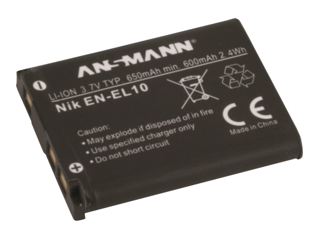 Ansmann A-Nik EN EL 10 - Batterie - Li-Ion650 mAh - für Nikon Coolpix S203 - S210 - S220 - S230 - S3000 - S4000 - S5100 - S520 - S570 - S60 - S600 - S80