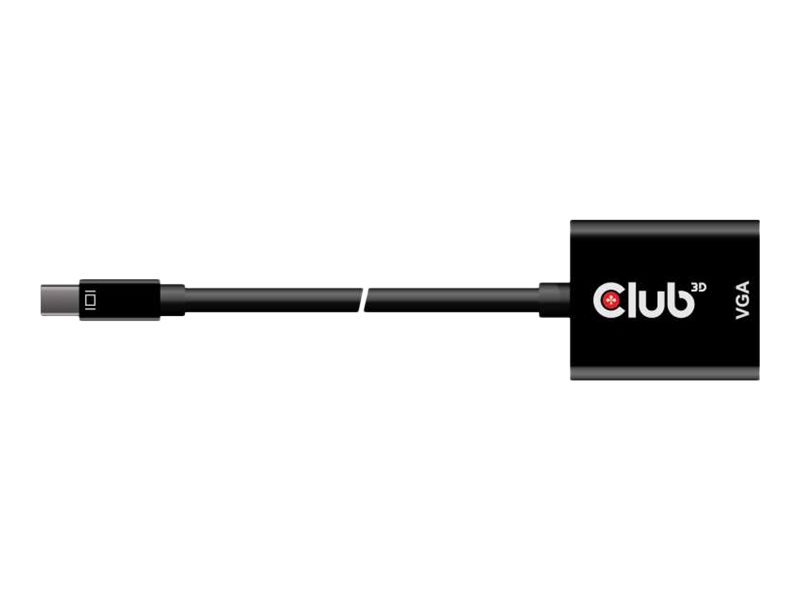 Club 3D MiniDisplayPortauf VGA Aktiver Adapter St./B schwarzzu HD-15 (VGA) (W) - DisplayPort 1.1a - 22.86 cm - 1080p-Unterstützung - aktiv - 1920 x 1200 (WUXGA) Unterstützung - Schwarz