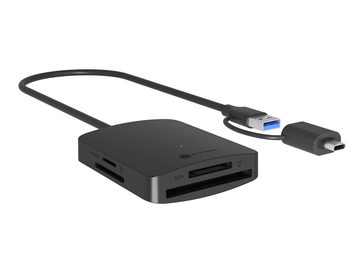 ICY BOX IB-CR302-CU3 - Kartenleser (SDHC, SDXCSD - microSDHC - microSDXC - microSD - CF - MS - MS Duo - MS PRO - MS PRO Duo) - USB 3.2 Gen 1 / USB-C