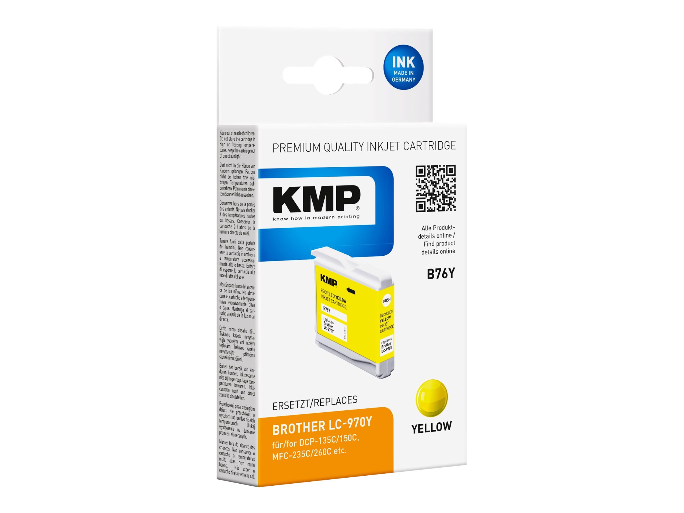 KMP B76Y - 4.9 ml - Gelb - kompatibel - Tintenpatrone (Alternative zu: Brother LC970Y)für Brother DCP-135C - DCP-150C - DCP-153C - DCP-157C - MFC-235C - MFC-260C