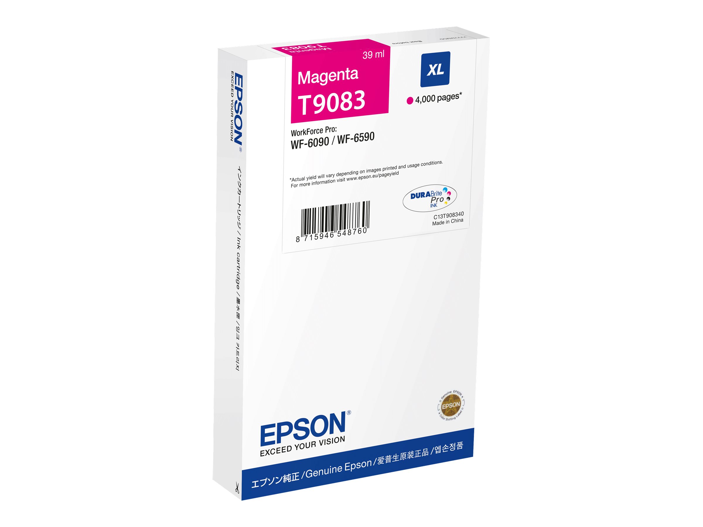 Epson T9083 - 39 ml - Größe XL - Magenta - originalTintenpatrone - für WorkForce Pro WF-6090 - WF-6590