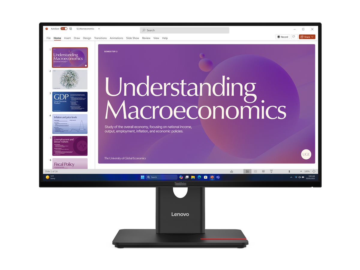 Lenovo ThinkVision T24d-40 - LED-Monitor - 61 cm (24")(23.8" sichtbar) - 1920 x 1080 Full HD (1080p) @ 120 Hz - IPS - 250 cd/m² - 1500:1 - 4 ms - HDMI - DisplayPort - USB-C - Lautsprecher - Finsternis