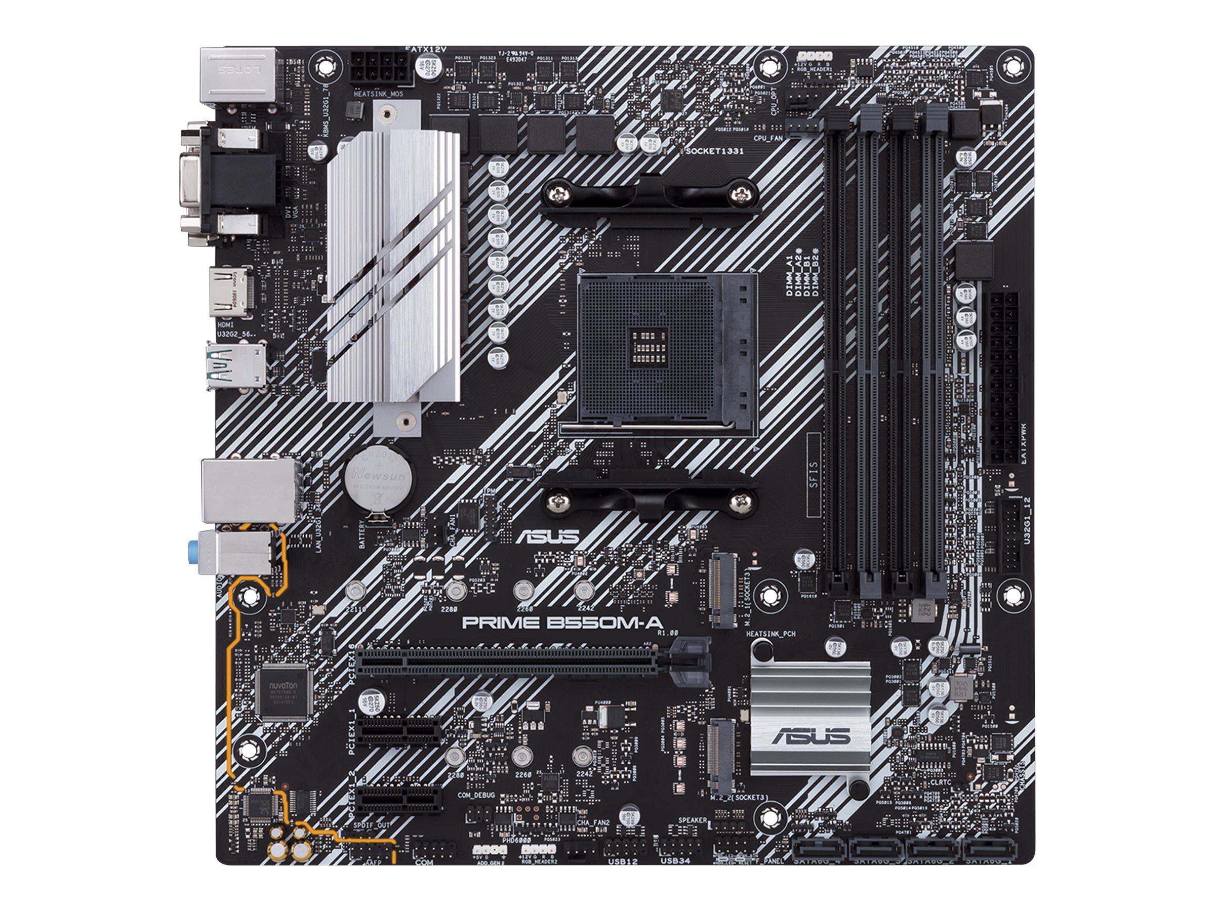 ASUS PRIME B550M-A/CSM - Motherboard - micro ATX - Socket AM4 - AMD B550 Chipsatz - USB 3.2 Gen 1, USB 3.2 Gen 2 - Gigabit LAN - Onboard-Grafik (CPU erforderlich)HD Audio (8-Kanal)