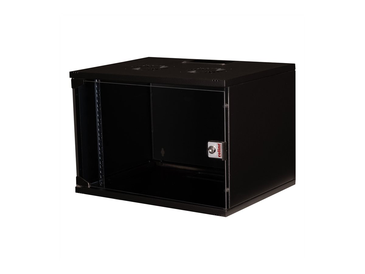 ROLINE Basic - Gehäuse - Set, 540x400 BxT - geeignet für Wandmontage - RAL 9005, Jet Black - 7U - 48.3 cm (19")19-Zoll Wandgehäuse Basic 7 HE - 540x400 BxT Bausatz schwarz