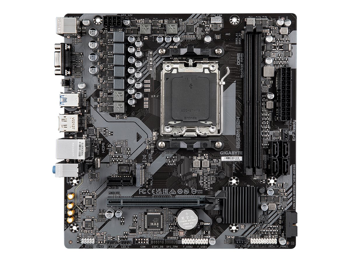 Gigabyte B650M S2H - 1.0 - Motherboard - micro ATX - Socket AM5 - AMD B650 Chipsatz - USB 3.2 Gen 1 - Gigabit LAN - Onboard-Grafik (CPU erforderlich)HD Audio (8-Kanal)