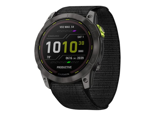 Garmin Enduro 2 - Sportuhr mit Riemen - UltraFit Nylongewebe - schwarz - Handgelenkgröße: 110-220 mm - Anzeige 3.556 cm (1.4")