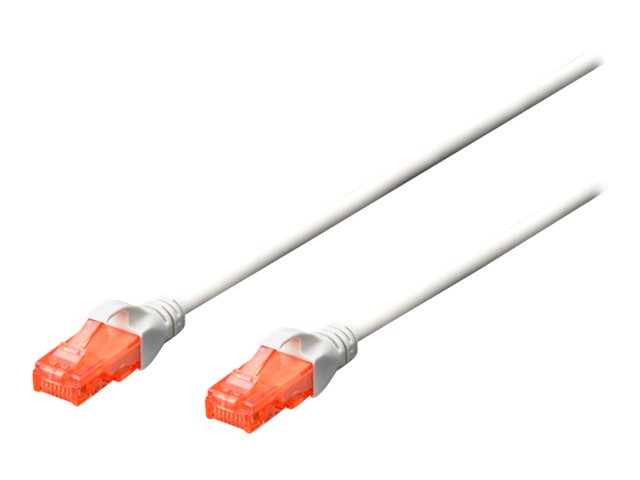 DIGITUS CAT 6 U/UTP Patchkabel, 0,5 m, Weiß, LSZHzu RJ-45 (M) - 50 cm - UTP - CAT 6e - halogenfrei - geformt - ohne Haken - weiß