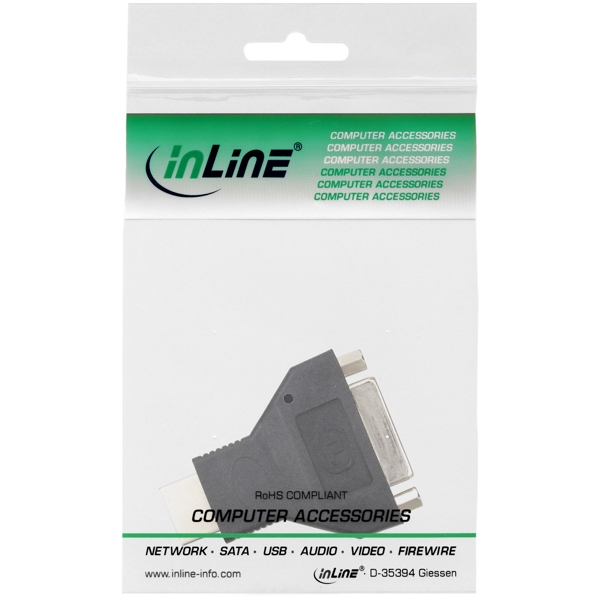 InLine HDMI-DVI Adapter - HDMI Stecker auf DVI Buchseweiblich - Schwarz
