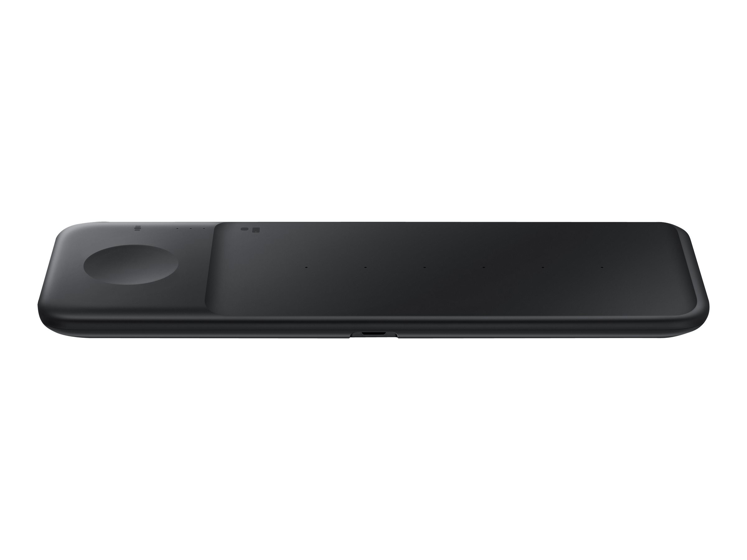 Samsung Wireless Charger Trio EP-P6300 - InduktiveLadematte + AC-Netzteil - Fast Charge - Schwarz - für Galaxy Buds Live - Note20 - S20 - S20 5G - Watch 3 - Z Flip 5G - Z Flip4 - Z Fold2 5G - Z Fold4