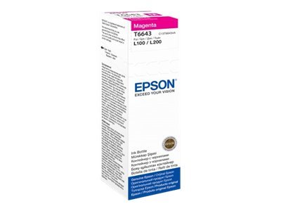 Epson T6643 - 70 ml - Magenta - original - Nachfülltintefür Epson L386; EcoTank ET-2600 - 2650 - L121 - L1455; EcoTank ITS L3050 - L3060 - L3070