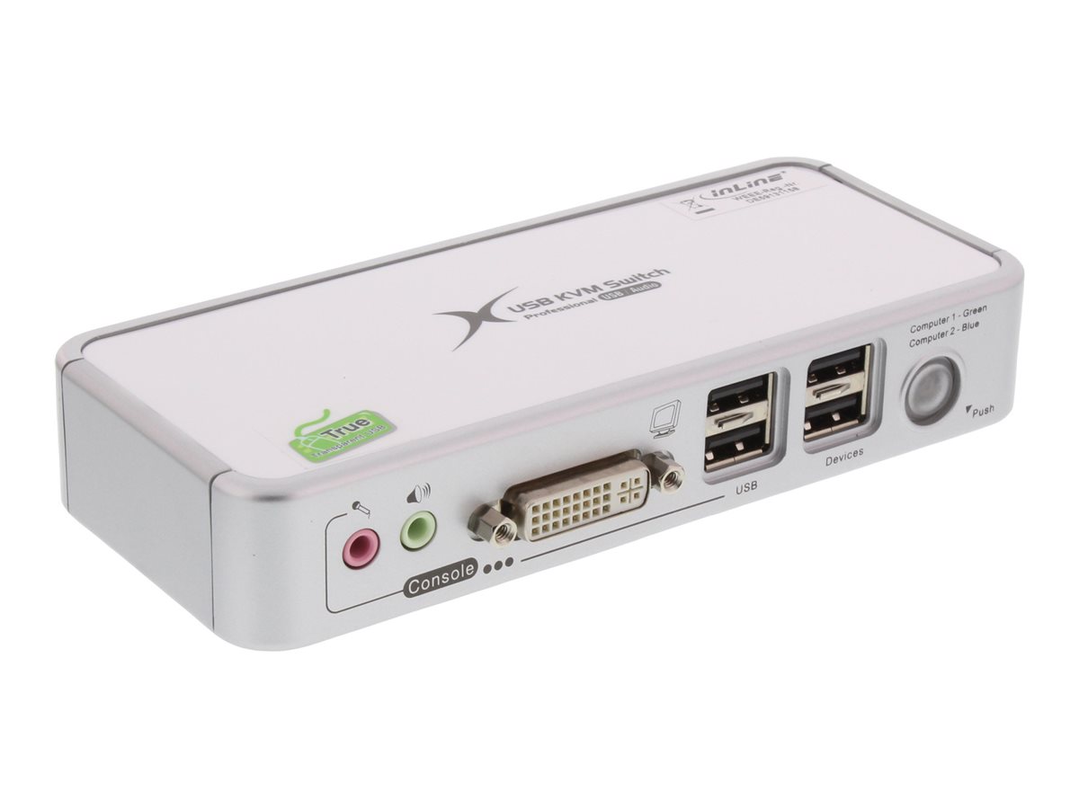 InLine KVM Switch - DVI - 2-fach - USB (4-fach) - mit Audio1 lokaler Benutzer - Desktop