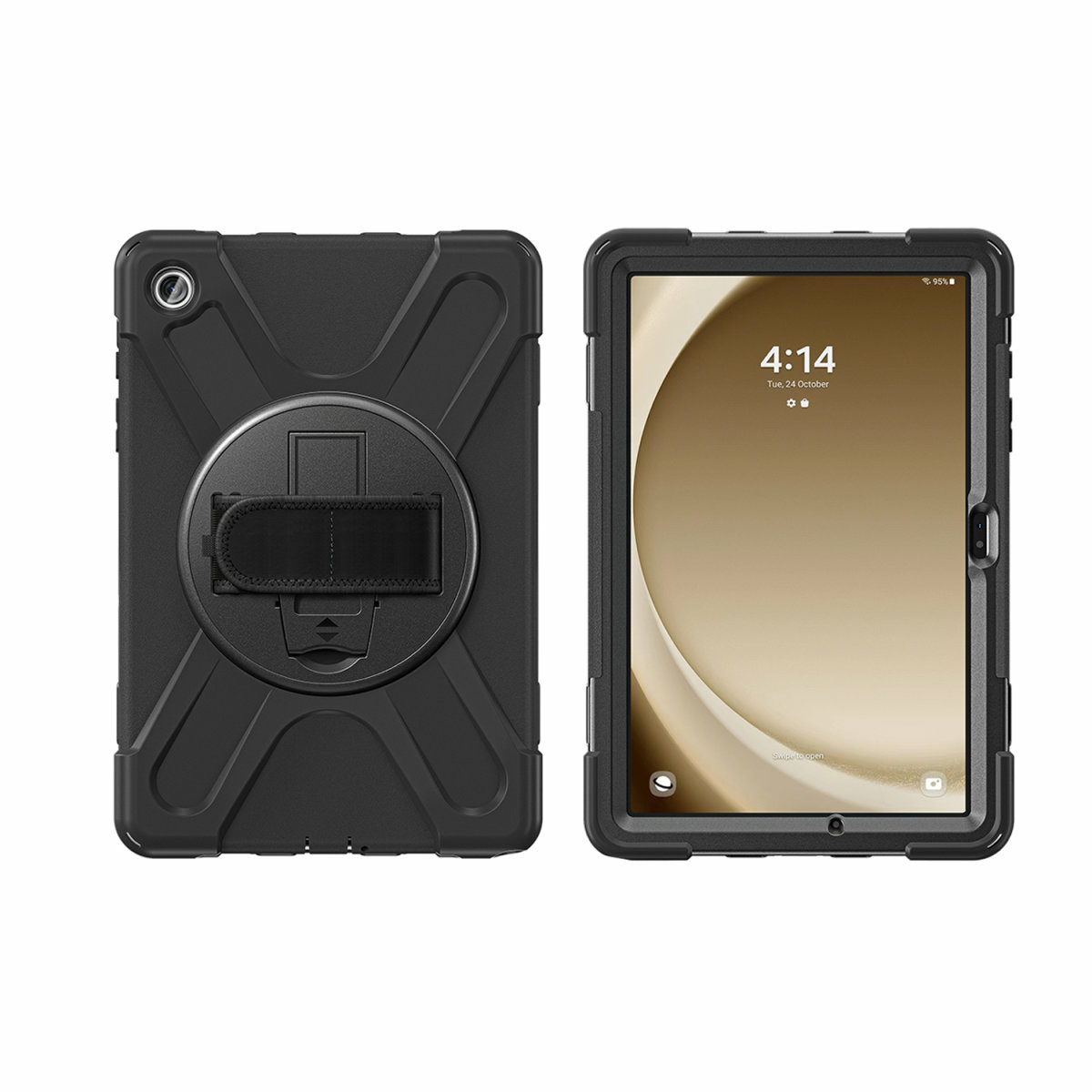 4smarts GRIP - Hintere Abdeckung für Tablet - widerstandsfähig - Polycarbonat, Thermoplastisches Polyurethan (TPU)Gummi - Schwarz - für Samsung Galaxy Tab A9+