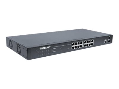 Intellinet 16-Port Gigabit Ethernet PoE+ Web-Managed Switch with 2 SFP Ports, 16 x PoE ports, IEEE 802.3at/af Power over Ethernet (PoE+/PoE)2 x SFP - Endspan - 19 Rackmount" - Switch - managed - 16 x