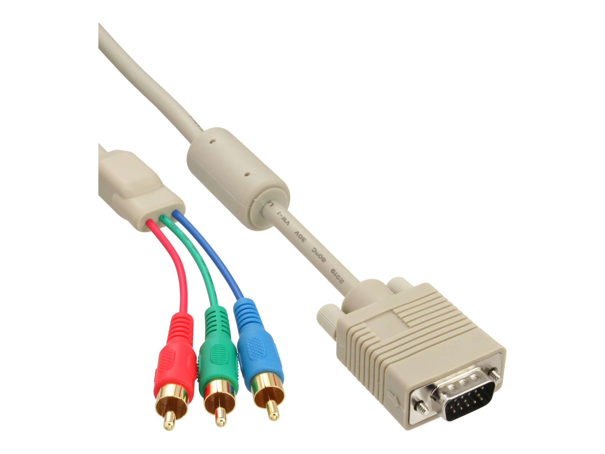 InLine VGA RGB Kabel - VGA Stecker an 3x Cinch Stecker - 2m2 m