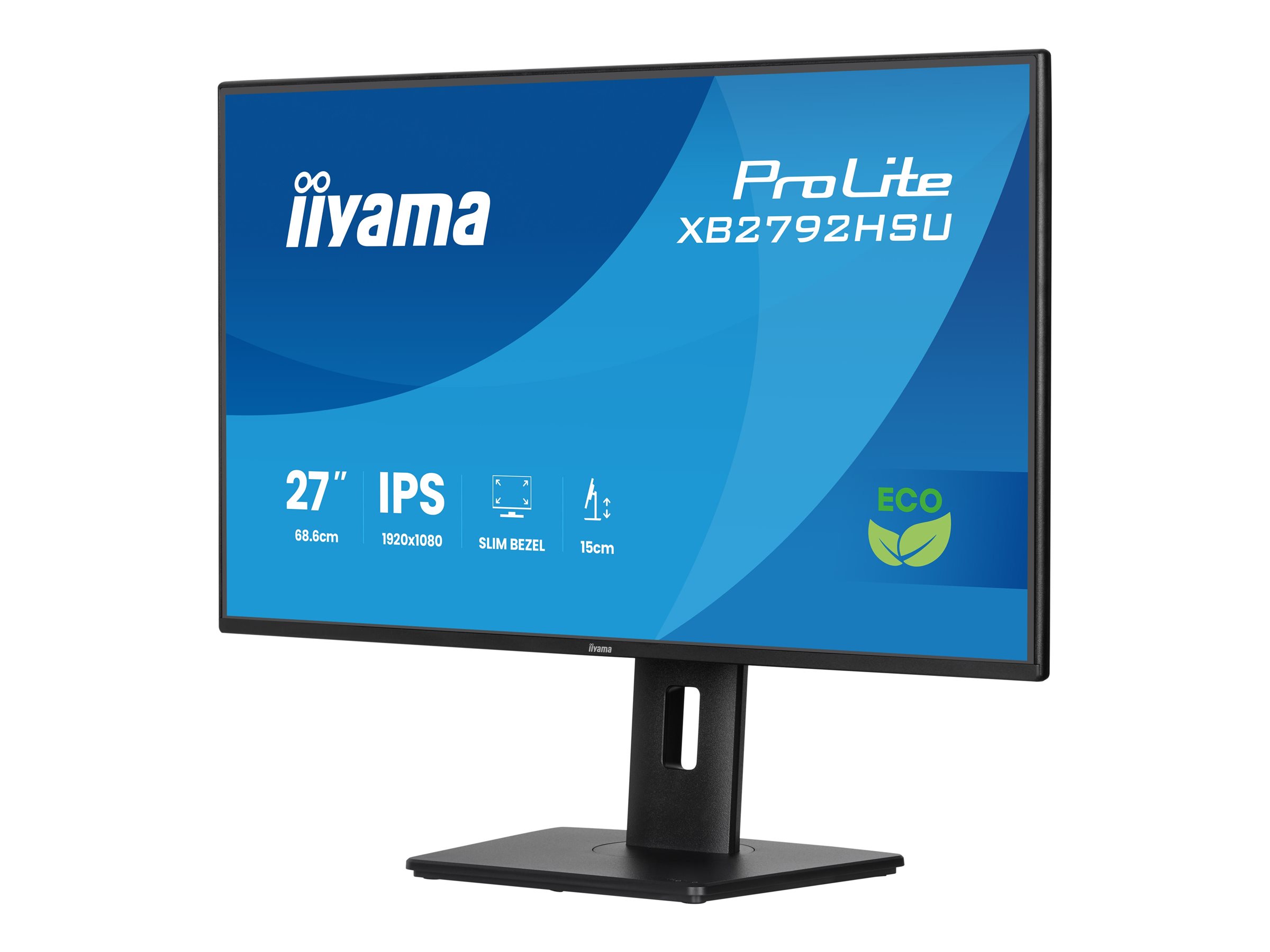 Iiyama ProLite XB2792HSU-B1 - LED-Monitor - 68.6 cm (27")1920 x 1080 Full HD (1080p) @ 120 Hz - IPS - 300 cd/m² - 1500:1 - 3 ms - HDMI - DisplayPort - Lautsprecher - Schwarz - Matte