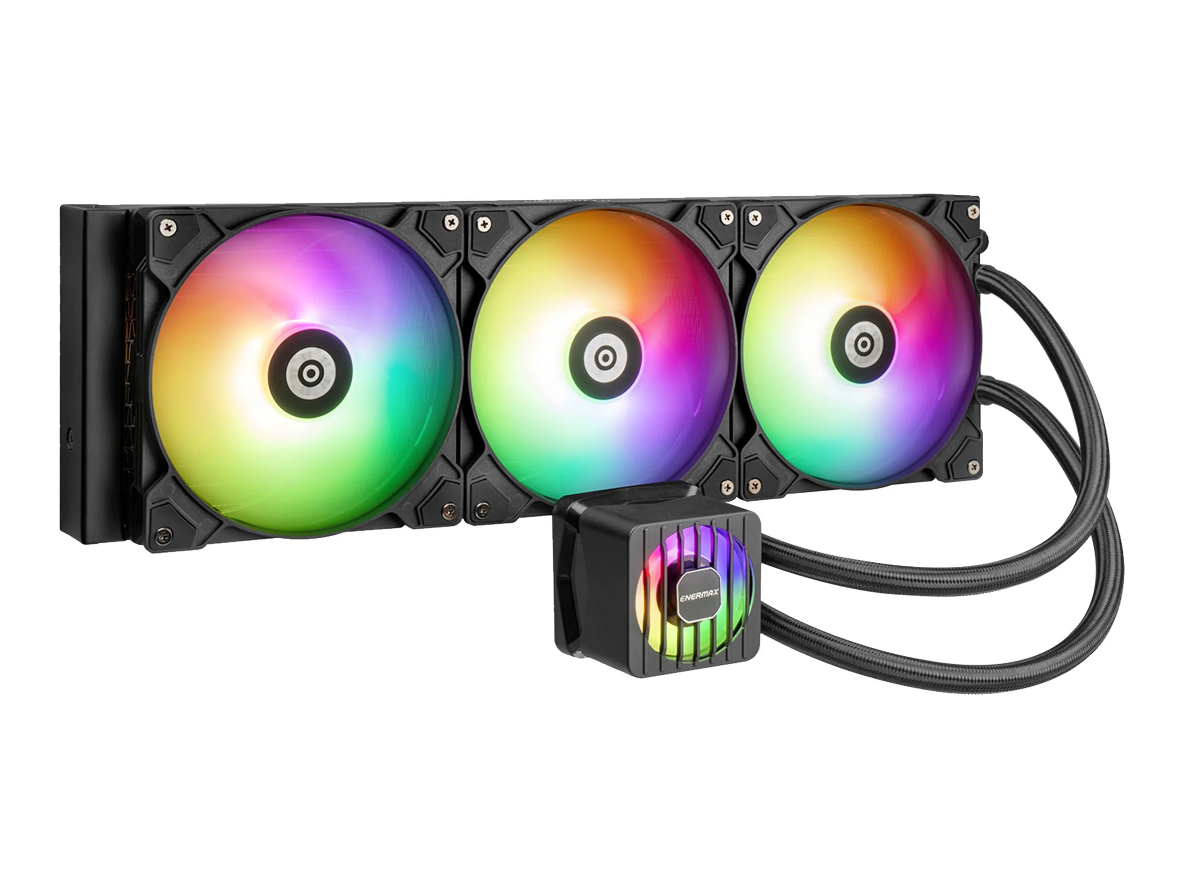 Enermax LIQMAXFLO ELC-LMF420T-ARGB - Prozessor-Flüssigkeitskühlsystem - 38 mm dicker Kühler - Kühlergröße: 420 mm - (für: LGA115x Socket, LGA1200, LGA1366, LGA1700, LGA2011, LGA2011-3 (Square ILM)LGA2