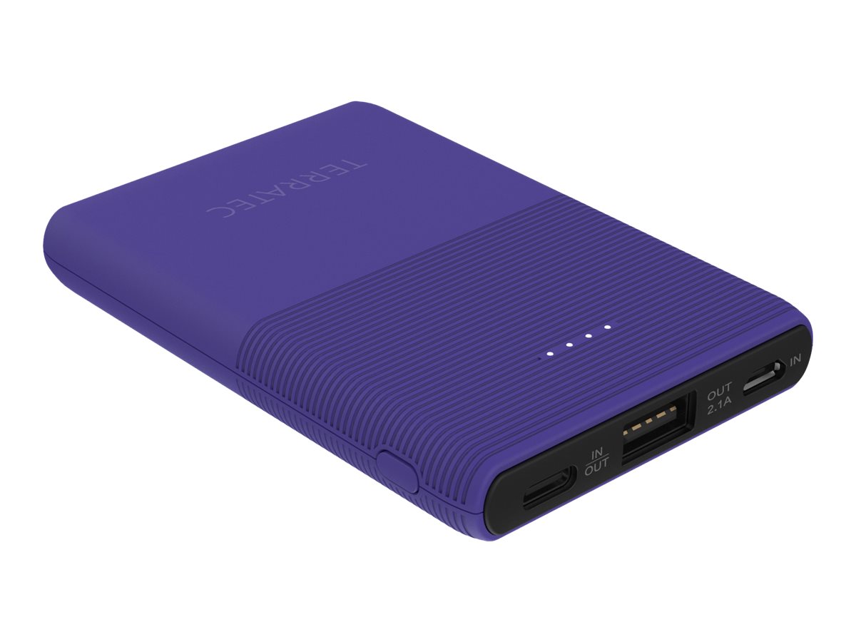 TerraTec P50 Pocket - Powerbank - 5000 mAh - 2.1 A - 2 Ausgabeanschlussstellen (USB, USB-C)Freiheit