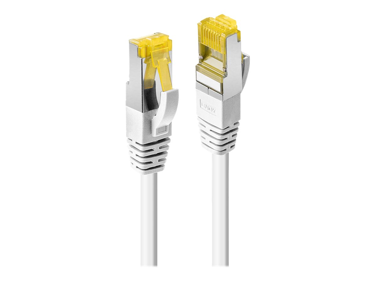 Lindy Patch-Kabel - RJ-45 (M) zu RJ-45 (M)30 cm - SFTP - PiMF - CAT 7 (Kabel) / CAT 6a (Anschlüsse) - halogenfrei - ohne Haken - weiß