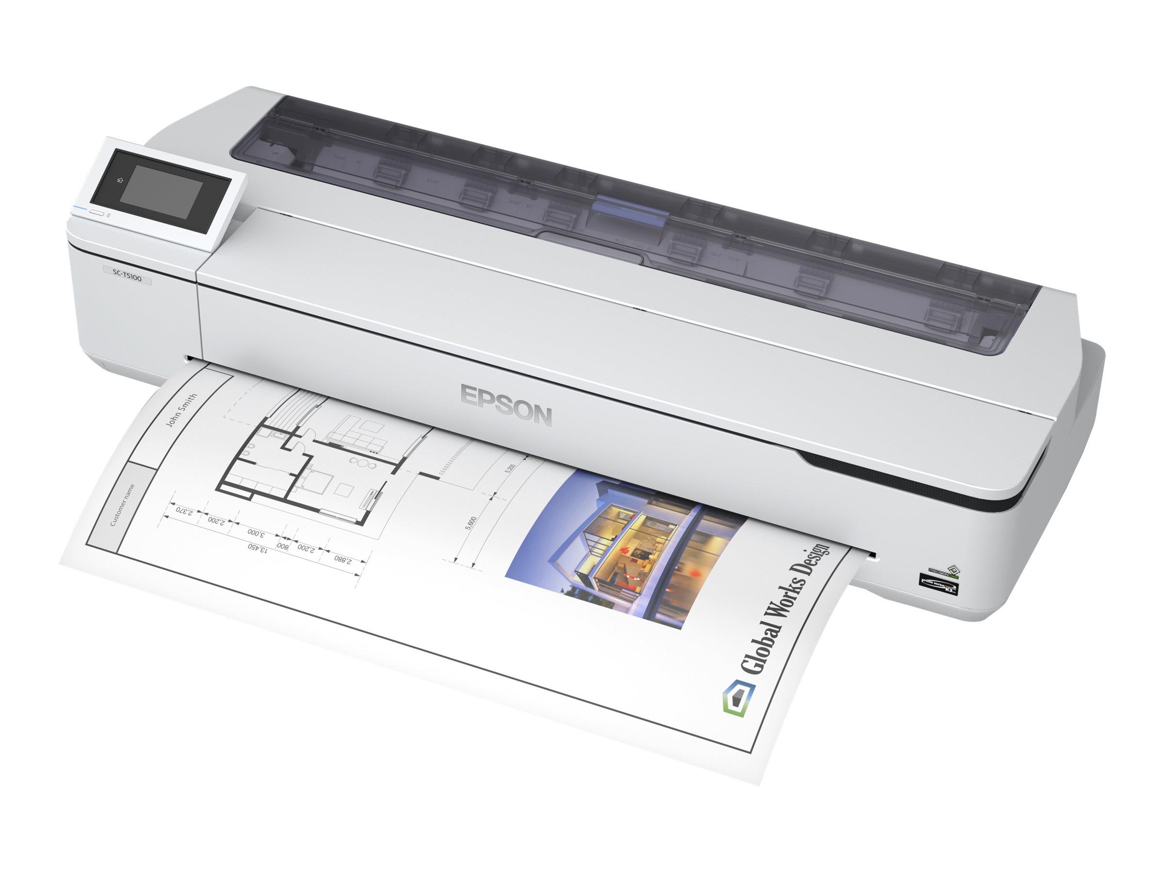Epson SureColor SC-T5100N - 914 mm (36") Großformatdrucker - Farbe - Tintenstrahl - Rolle (91,4 cm)2400 x 1200 dpi - Gigabit LAN - Wi-Fi(n) - USB 3.0 - Cutter
