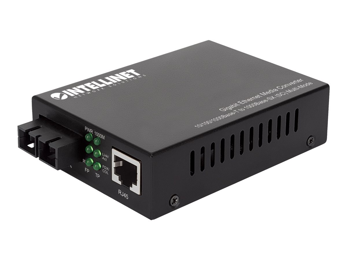 Intellinet Medienkonverter - 1GbE - 10Base-T1000Base-SX - 100Base-TX - 1000Base-T - RJ-45 / SC multi-mode - bis zu 550 m - 850 nm