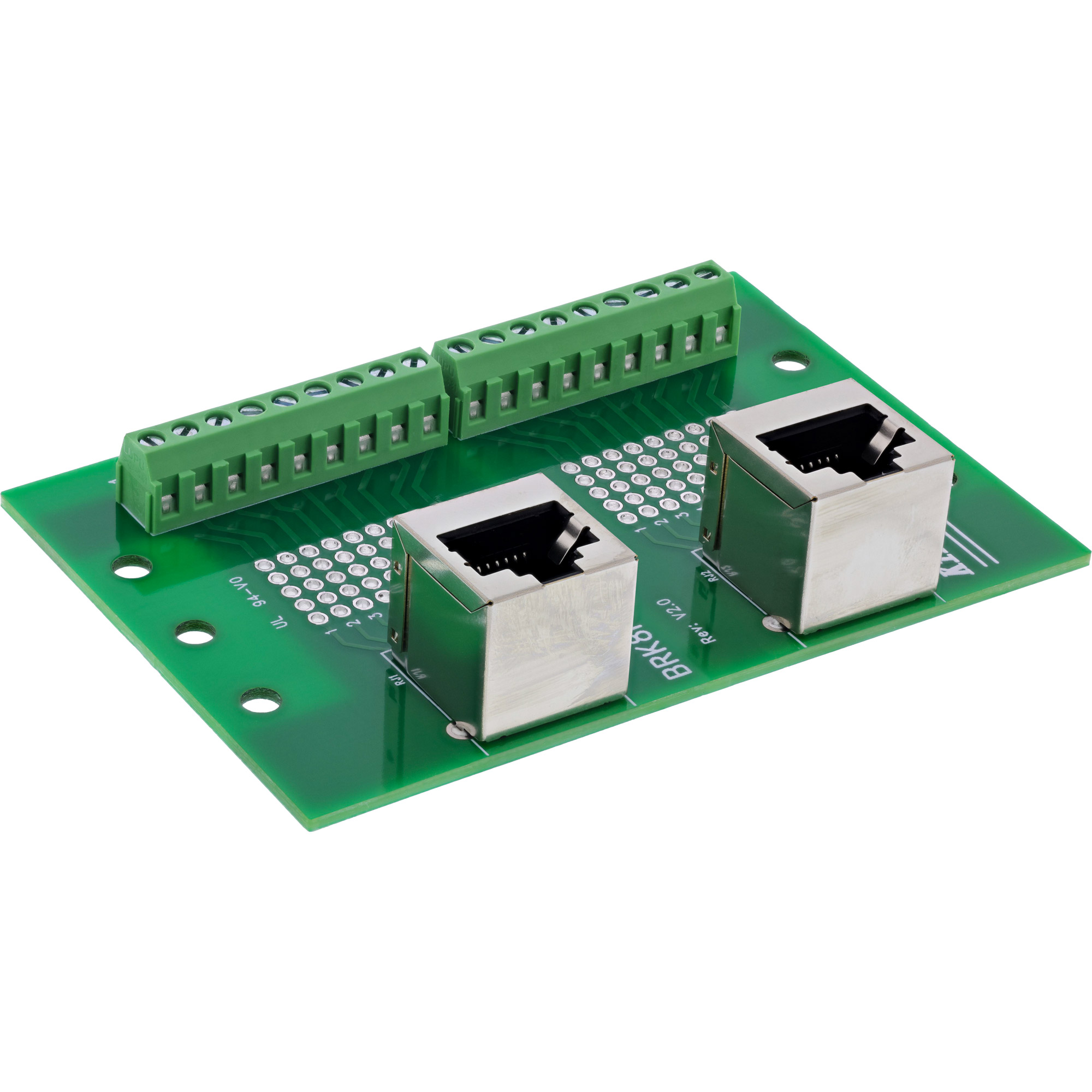InLine Terminalblock - 2x RJ45 Buchse - nach oben - für HutschieneEthernet