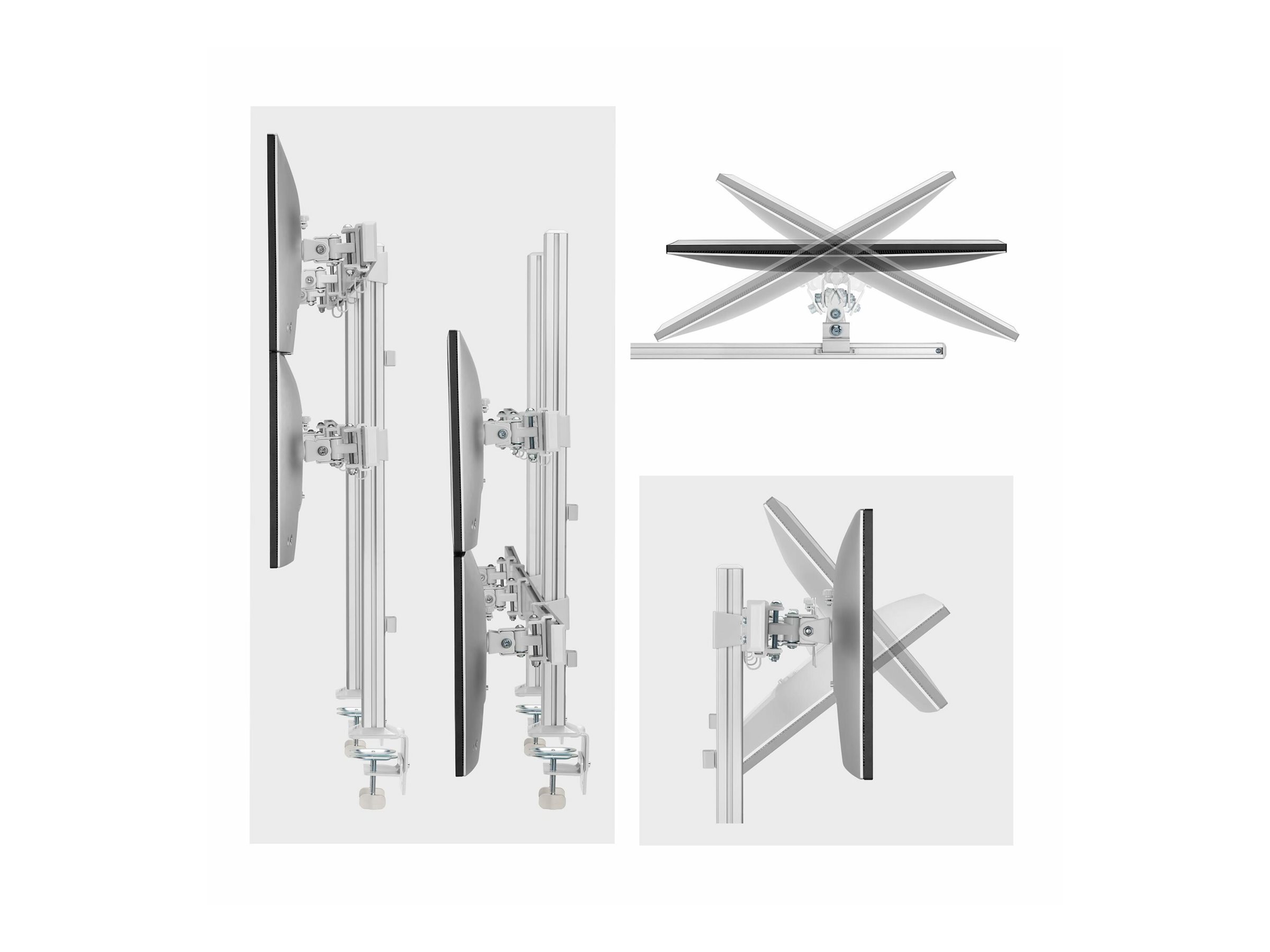 StarTech.com Six-Monitor Desk Mount w/ Crossbar, Up To 32" Screens/17.6lb - Befestigungskit - für 6 LCD-Displays - Säule, dual - Kunststoff, Stahl - weiß - Bildschirmgröße: 43.2-81.3 cm (17"-32")Tisch