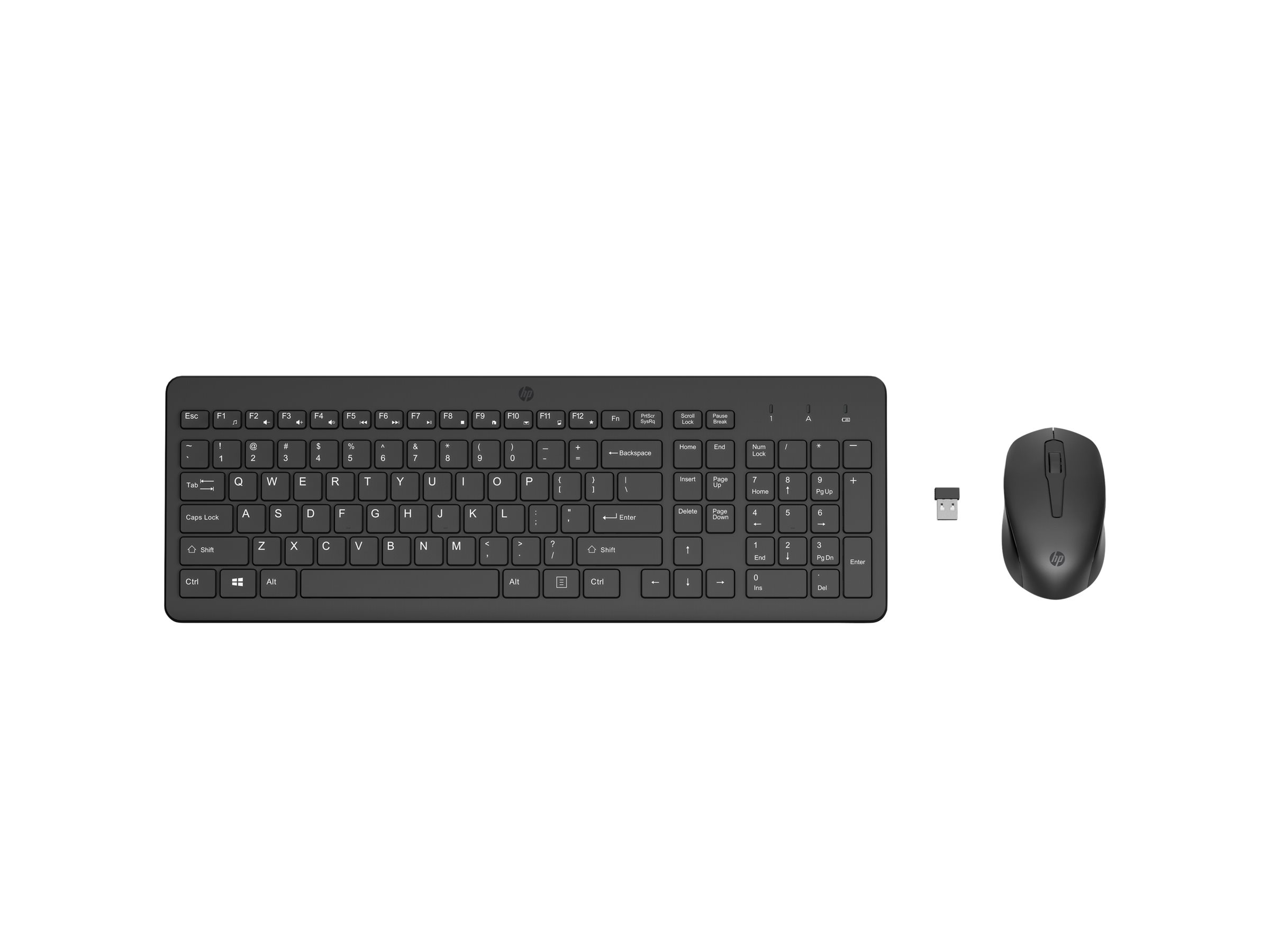 HP 330 - Tastatur-und-Maus-Set - kabellos - 2.4GHz - Deutsch - Schwarz - für HP 21 - 22 - 24 - 27; Laptop 15 - 15s - 17; Pavilion 24 - 27 - TP01; Pavilion Laptop 14 - 15