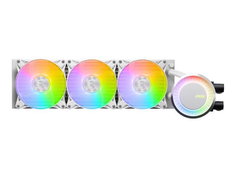 MSI MAG CORELIQUID E360 - Prozessor-Flüssigkeitskühlsystem - Kühlergröße: 360 mm - (für: LGA1150, LGA1151, LGA1155, LGA1156, LGA1200, LGA1700, AM4, AM5, sTRX4, TR4)Kupfer - 120 mm - weiß