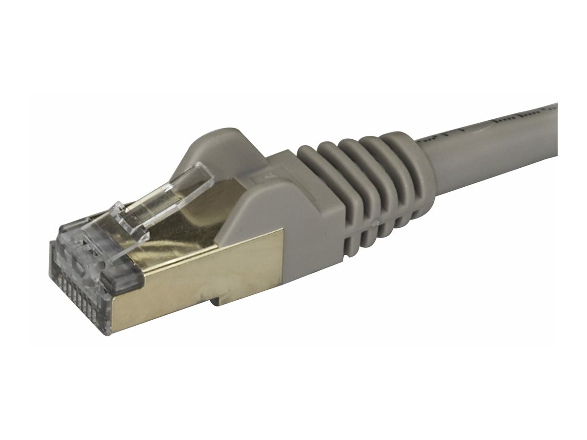 StarTech.com 7.5m CAT6A Ethernet Cable, 10 Gigabit Shielded Snagless RJ45 100W PoE Patch Cord, CAT 6A 10GbE STP Network Cable w/Strain Relief, Grey, UL Certified Wiring/TIA - Category 6A - 26AWG (6ASP
