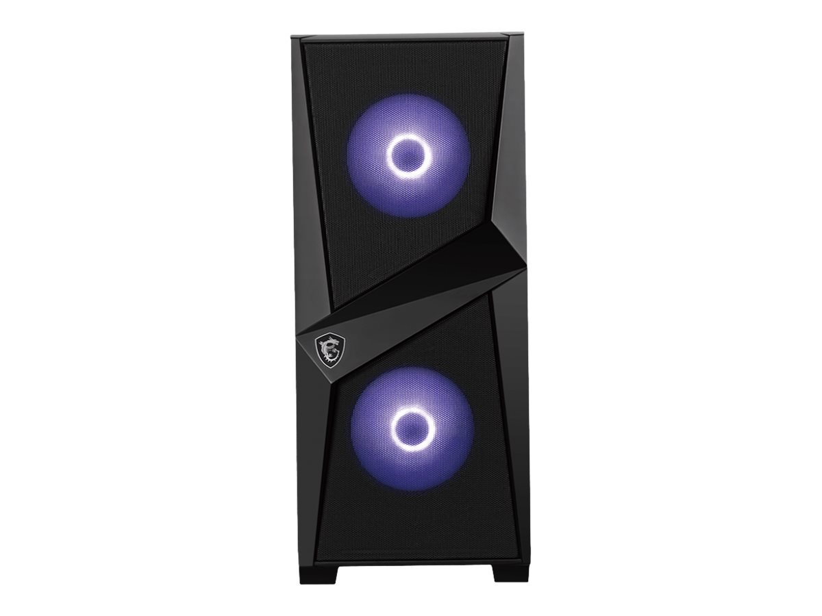 MSI MAG Forge 100M, Midi Tower, PC, Schwarz, Transparent, ATX, Mini-ATX, Mini-ITX, Gaming, ViolettMini-ITX - 2,5 " - PC-/Server Netzteil - Lüfter - USB 3.0 - 5,64 kg