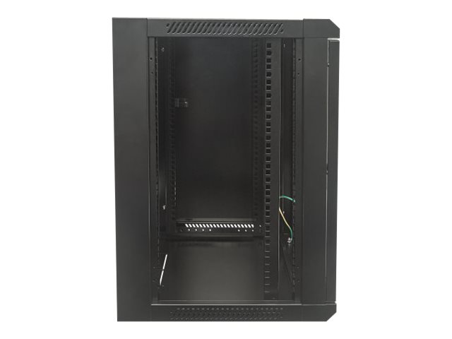 Intellinet Network Cabinet, Wall Mount (Standard), 12U, Usable Depth 410mm/Width 510mm, Black, Flatpack, Max 60kg, Metal & Glass Door, Back Panel, Removeable Sides,Suitable also for use on desk or flo