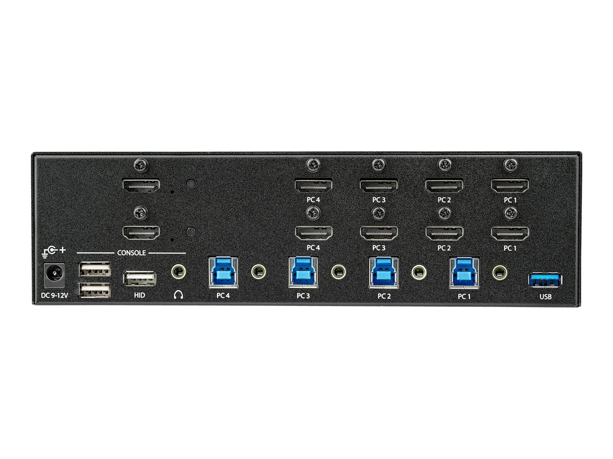 StarTech.com KVM Switch HDMI 4 Port - 4K 30 HzKVM Extender für HDMI - KVM HDMI Umschalter - KVM-/Audio-/USB-Switch - 4 x KVM/Audio/USB - an Rack montierbar