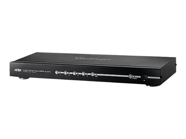 ATEN VanCryst VS482 4-Port Dual View HDMI SwitchVideo/Audio-Schalter - Desktop - an Rack montierbar