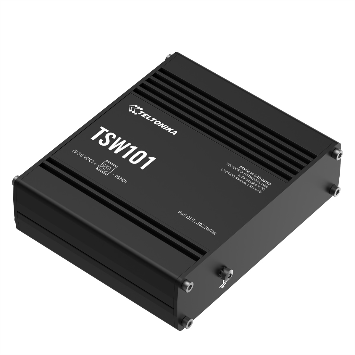Teltonika TSW101 - Switch - 5 x 10/100/1000 -an DIN-Schiene montierbar - wandmontierbar - PoE+ - DC