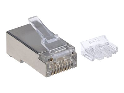 Intellinet RJ45 Modular Plugs, Cat6A, STP, 3-prong, for solid wire, 15 µ gold plated contacts, 90 pack - Netzwerkanschluss - RJ-45 (M)STP - CAT 6a - robust (Packung mit 90)