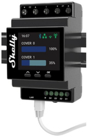 Shelly Pro Series Dual Cover/Shutter PM - Relais-Controllerkabellos - kabelgebunden - 802.11b/g/n - Bluetooth 4.2 - 2400 - 2495 MHz - Ethernet - Dunkelgrau