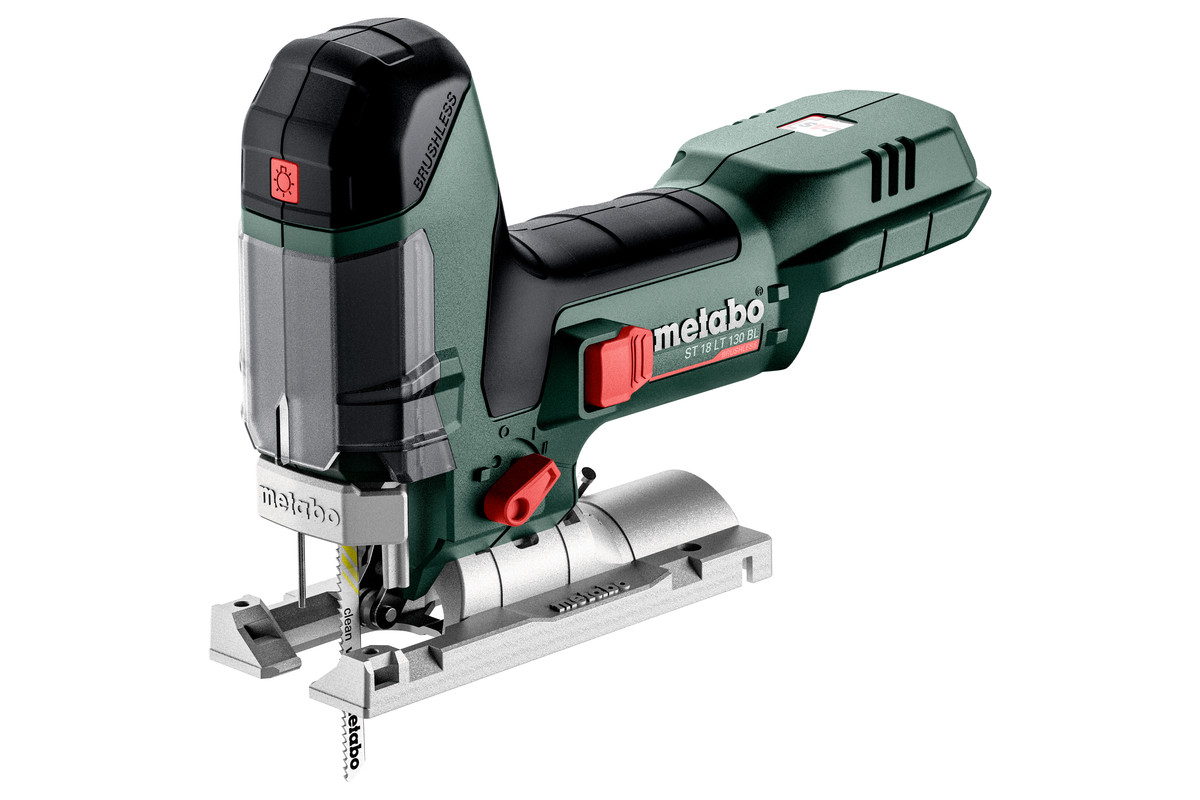 Metabo ST 18 LT 130 BL, Fassgriff, Schwarz, Grün, Rot, -45 - 45°, Stahl, Holz, Bürstenlos, 3500 SPM-45 - 45° - 1000-3500 spm - 98 dB - 10.5 m/s² - 18V