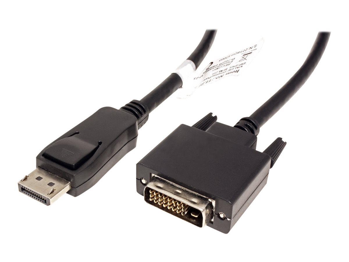 VALUE Videokabel - Dual Link - DisplayPort (M)zu DVI-D (M) - 1 m - Daumenschrauben - Schwarz